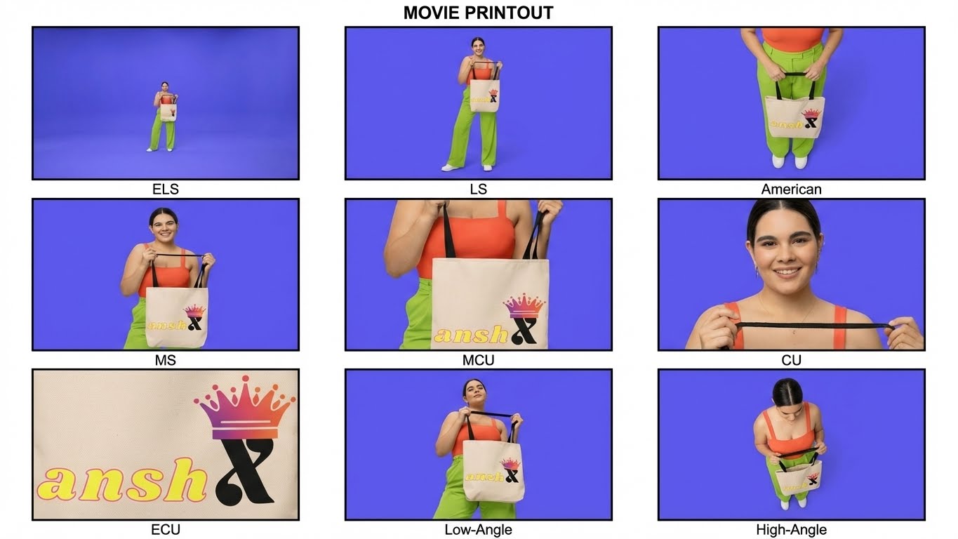 Cinematic Shot Analyzer: 3x3 Storyboard Grid